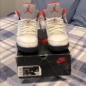 Nike Air Jordan Kids Shoes - White and Red